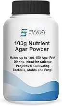 Nutrient Agar Powder 100 Grams - Evviva Sciences - Makes Over 200 Agar Petri Dishes - Pressure Cooker Or Autoclave Recommended - Convenient & Easy - Great Science Fair Projects - W/Experiment Ebook