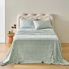 MyHouse Printed Flannelette Sheet Set - Sage Check - King Single