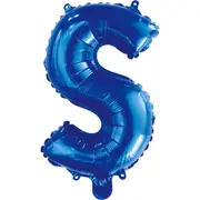 Letter S Blue Foil Air Fill Balloon 35.5cm