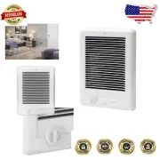 Wall-Mountable Electric Heater 1000W with Thermostat - White, Easy Installation