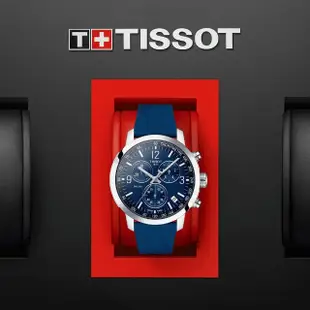 【TISSOT 天梭】T-Sport系列 PRC200 競速三眼計時手錶 送行動電源(T1144171704700)