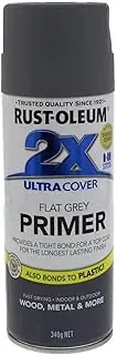 2X Ultra Cover Aero Primer Flat Grey Superior Coverage 340g Spray Can Rustoleum 3 Pack