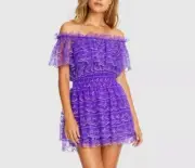 BNWT ALICE McCALL purple embroidered lace Satellite of Love mini dress 6