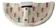 Nicole Miller Christmas Table Top Mini Tree Skirt 22” Round Knitted Shearling