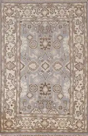 Luxurious Handcrafted Oushak Indian Bedroom Rug Thick Plush 4x6 ft