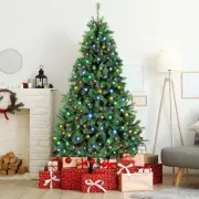 7FT Christmas Tree Artificial Decor Tree with LED Light Xmas Holiday Decoration