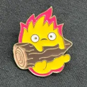 HOWL'S MOVING CASTLE PIN Calcifer Flame Fire Anime Gift Enamel Lapel Brooch