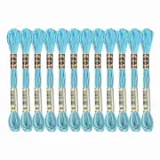 12 Skeins Embroidery Floss, Polyester Embroidery Threads Deep Blue