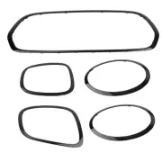 5pcs Black Front Bumper Grill Cover Fog Light Trim For Mini Cooper 51137300631 (for: Mini)