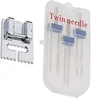 1 Set Silver Twin Stretch Machine Needle Double Twin Needles Pins Sewing Machine Double Needle for Brother Singer Sewing Machine Domestic Sewing Machine Needles,Sewing Notions and Supplies