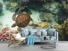 3D Turtle Underwater World Self-adhesive Removeable Wallpaper Wall Mural