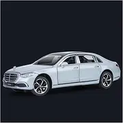 Scale Finished Model Car 1:22 Scale for Maybach S400 S680 Alloy Diecasts Luxy Car Model Simulation Collector's Car Souvenir Die-cast Vehicle(Chrome S400)