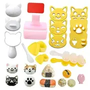Cute Cat Rice Ball Molds 6 Sets Sushi Molds Bento Box Accessories Kits with
