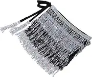 [MOKKHNB] Sparkly Sequin Tassel Skirt for Women Glittery Waist Chain Accessory for Festival Dance Performance Eye Catching Design Flexible Fit for All Body