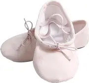 [Nexete] Women Canvas Ballet Dance Shoes Yoga Gymnastics Leather Split-Sole Slipper Flate Shoes for Women