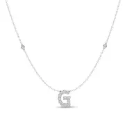 Brilliant Claw Initial G Slider Necklace with 0.40ct of Laboratory Grown Diamonds in Mirage Sterling Silver and Platinum