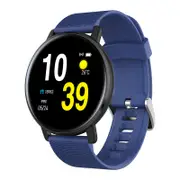H5 1.3inch Full Touch 2.5D Color Screen Heart Rate Blood Pressure O2 Monitor Weather Push Music Control Ultra-light Smart Watch BLUE COLOR