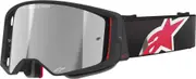 Alpinestars Supertech Corp Absolute Vision Stripe Mirror Motocross Goggles, black-red for Men One Size Black Red