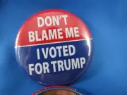 WHOLESALE LOT OF 12 DON'T BLAME ME I VOTED FOR TRUMP BUTTONS pins 2024 GOP USA