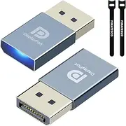 YIMATEECO DisplayPort Headless Ghost Display EDID Emulator DP Dummy Plug Virtual Display Adapter 4K Supports up to 3840 x 2160 @ 60 Hz, 1080P (Headless Ghost Display Emulator, Pack of 2, Grey)