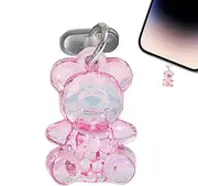USB C Dust Plug | Cartoon Bear Acrylic Phone Charger Cover Protector,Small Portable Phone Pendant, Charge Port Cover for Enhanced Protection and Style