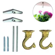 Catzon 2 Pack Ceiling Hooks Heavy Duty Swag Hook with Hardware for Hanging Plants - Gold