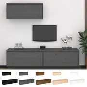 3x Solid Wood Pine TV Cabinets TV Stand Unit Wall Shelf Multi Colours vidaXL