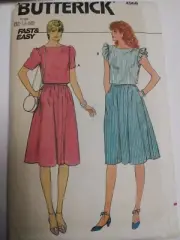 Top Skirt 12 14 16 Butterick 4968 Sewing Pattern UC VTG Loose Shirt Fast Easy
