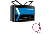 Gentrax 12V 100Ah Lithium Battery + 3* 1AWG 1m Connector Cable Red M8 Lug