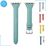 For Apple Watch Band 38-40-41MM Unisex Slim Leather Replacement Wristband Strap