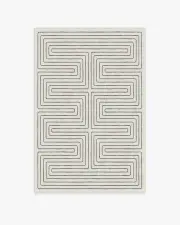120' x 185' | Machine Washable Runner Rug | Kid & Pet Friendly | Indoor Rug | Jonathan Adler Labyrinth Camel & Ivory Rug | Ruggable