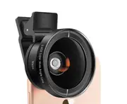 Phone Camera Lens Kit 15X Macro and 0.45X Wide Angle Camera Lens Kit Clip on Cell Phone-Black