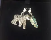 SWAROVSKI Crystal MONKEY & LEAF Charms Pendants & Leather Necklaces