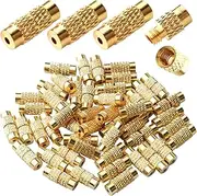[BronaGrand] 50pcs Gold Screw Twist Clasps Brass Barrel Tube Fastener Cord End Caps 11x4mm Jewelry Screw Clasps for DIY Necklace Bracelets Jewelry Making