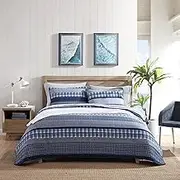 Nautica- Queen Quilt Set, Cotton Reversible Bedding Set, All Season Designer Home Décor (Addison Blue, Queen)