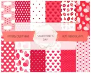 Pattern Vinyl HTV, Valentines Heart Vinyl for Cricut Cutting Machine