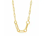 Bevilles Paperclip Chain Necklace in 9ct Yellow Gold