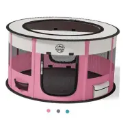Dog Playpen Puppy Play Pen Indoors Pet Crate Small Dog Cage Portable Pink M