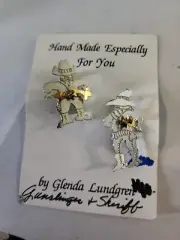 Gunslinger & Sheriff Pins Hand made by Glenda Lundgren OS2