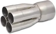 Vibrant Exhaust Collector, Merge, 4-into-1, 1.875 in. Inlet Slipover I.D., 3.50 in. Merge Outlet O.D., 4.00 in. Transition Outlet O.D., 10.00in. long,