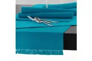 Cotton Ribbed Table Runner Blue Bird by Hoydu