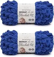 Bernat Alize Blanket-EZ Super Soft Looped Yarn for Beginners, Hand Knitting- No Needles or Hooks Needed, Bright Blue 2 Pack