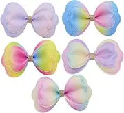 CRILSTYLEO 5pcs DIY Cute Bow Charms Kit Dual Gradient Fabric Bow Embellishments for Hair Accessories Clothing and Craft Projects for Creative DIY Enthusiasts