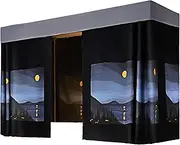 Mocarly Dorm Single Twin Bunk Bed Tents Drapes Dustproof Blackout Underbed Cloth Bed Privacy Curtains 2 Panels + 1 Top (Color 7, 45.3 x 78.7 in)