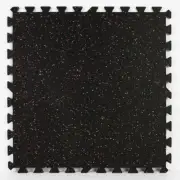 FloorPops Exercise Tiles 24"W x 24"L x 0.47"T Interlocking Rubber Black (4-Pack)