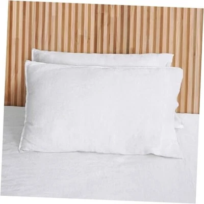 Linen World French Linen Pillowcase Set of 2 - 30" x 20" (Pack of 2) White