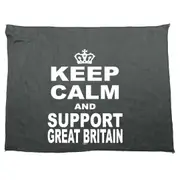 Keep Calm And Support Great Britain - Funny Novelty Soft Sport Microfiber Towel