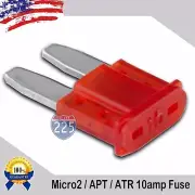 10 Pack 10A Micro2 Blade Fuse 10 AMP APT/ATR 32V Auto Car Truck Boat Marine RV