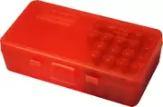 MTM Pistol Ammo Box 50 Round Flip-Top 9mm 380 ACP Clear Red P50-9M-29