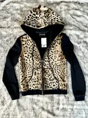 Diane von Furstenberg Elodie Leopard-Print Lamb Fur Jacket (Size 2)